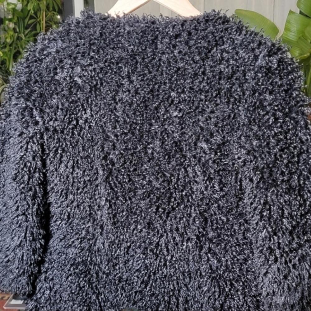 𝅺URBAN Behavior Black Fury Jacket Faux Fur Coat Teddy Jacket Size XS - Picture 3 of 6